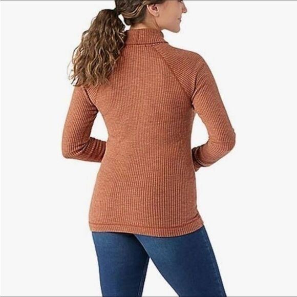 Smartwool Thermal Merino Wool Base Layer Rib Turtleneck Sweater NEW XS Pecan - Picture 7 of 15